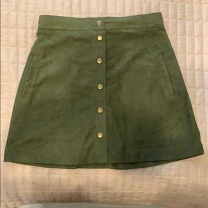 Blu Pepper - Dark Green Suede Skirt